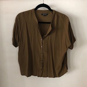 Madewell olive green button up